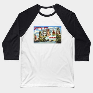 Greetings from Geneva Illinois - Vintage Large Letter Postcard Baseball T-Shirt